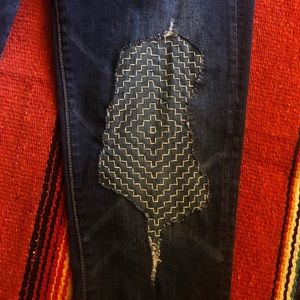 SOLD Sashiko Mended Stretchy Jeans
